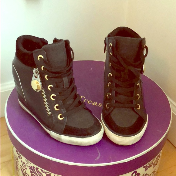 aldo red sneaker wedges